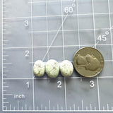 Small Faint Blue Oval Sand Hill Turquoise, Set of 3 Dimensions
