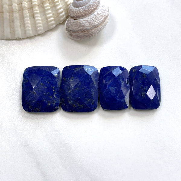 Medium Deep Blue Cushion Lapis Lazuli, Set of 4 Background