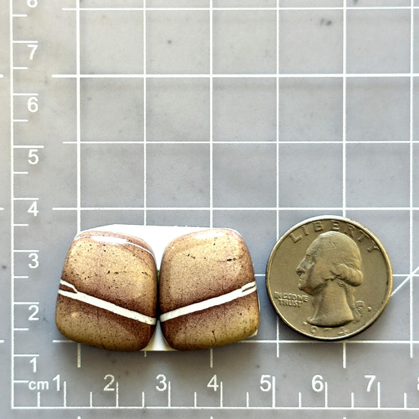 Large Red Freeform White Buffalo Dolomite, Set of 2 Dimensions