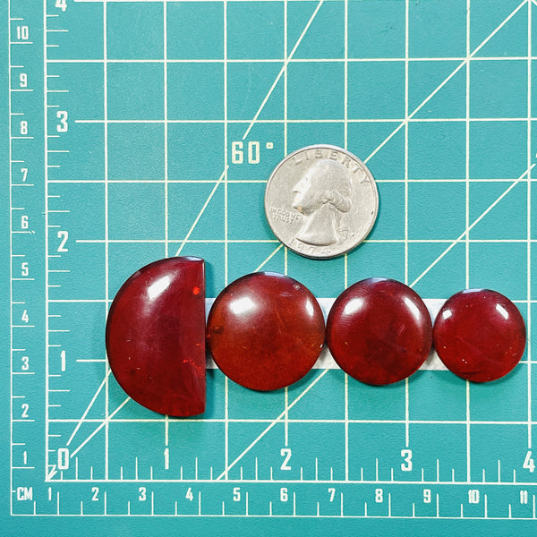 Large Red Mixed Rosarita, Set of 4 Dimensions
