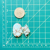 Large Sky Blue Mixed Sand Hill Turquoise, Set of 2 Dimensions
