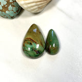 Large Sea Green Teardrop Crescent Lake Variscite, Set of 2 Background