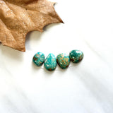 Small Sea Green Mixed Fox Turquoise, Set of 4 Background
