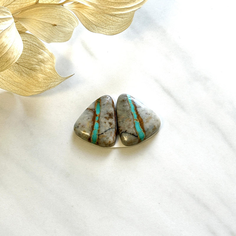 Large Sky Blue Freeform Royston Turquoise, Set of 2 Background