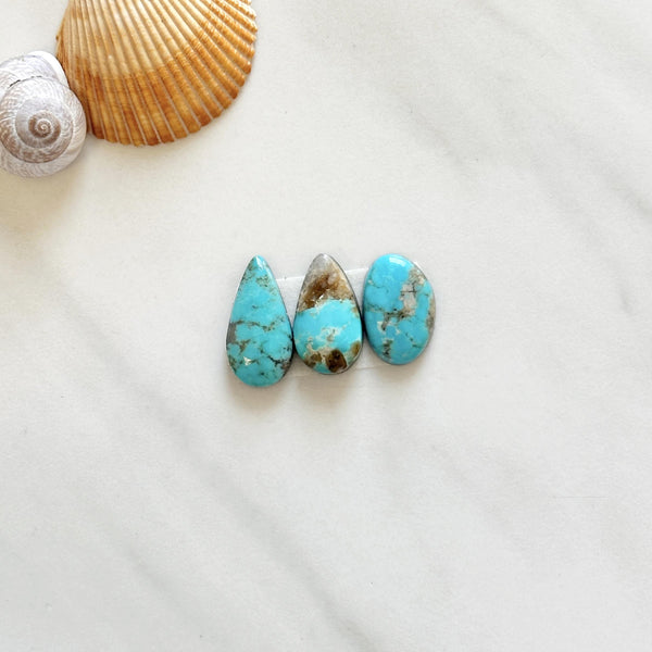 Medium Sky Blue Mixed Royston Turquoise, Set of 3 Background