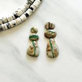 Small Deep Green Mixed Royston Turquoise, Set of 6 Background