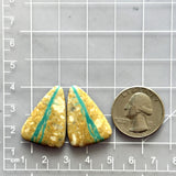 Medium Deep Green Triangle Royston Turquoise, Set of 2 Dimensions