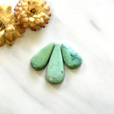 Small Faint Green Teardrop Crescent Lake Variscite, Set of 3 Background