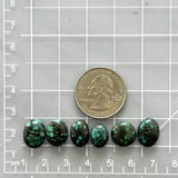 Small Ocean Blue Oval Bamboo Mountain Turquoise, Set of 6 Dimensions