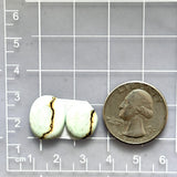Small Faint Green Oval Crescent Lake Variscite, Set of 2 Dimensions