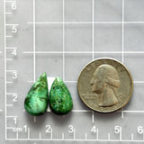 Small Deep Green Teardrop Crescent Lake Variscite, Set of 2 Dimensions