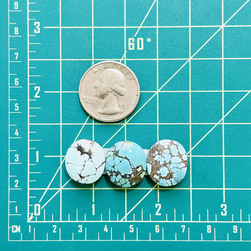 Medium Mint Green Round Mixed Turquoise, Set of 3 Dimensions