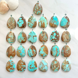 Faint Blue Number 8 Turquoise Top Drilled Cab Bead