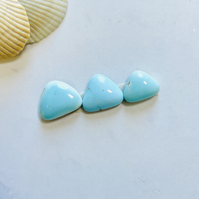 Small Sky Blue Freeform Lone Mountain Turquoise, Set of 3 Background