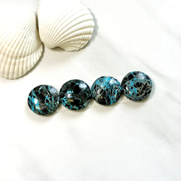 Small Ocean Blue Round Yungai Turquoise, Set of 4 Background