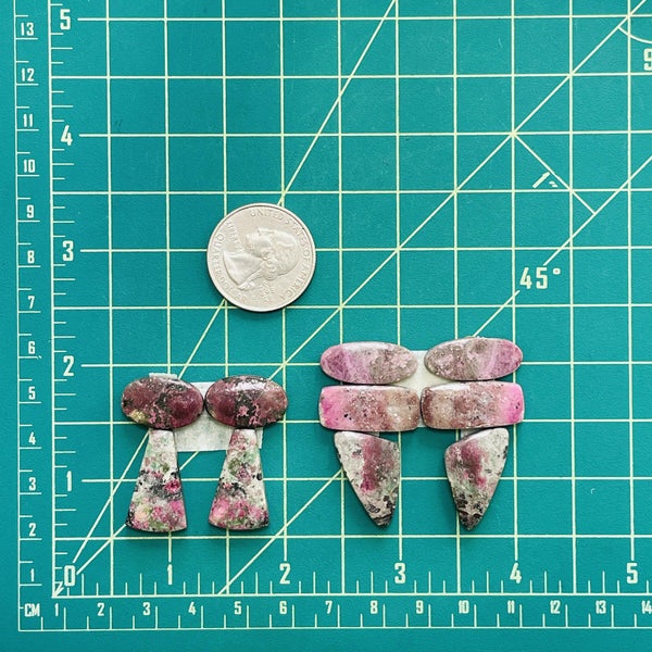 Medium Pink Mixed Cobaltoan Calcite, Set of 10 Dimensions