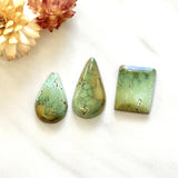 Medium Mint Green Mixed Crescent Lake Variscite, Set of 3 Background