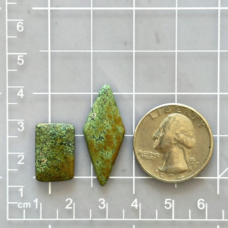 Large Bamboo Green Mixed Giraffe Turquoise, Set of 2 Dimensions