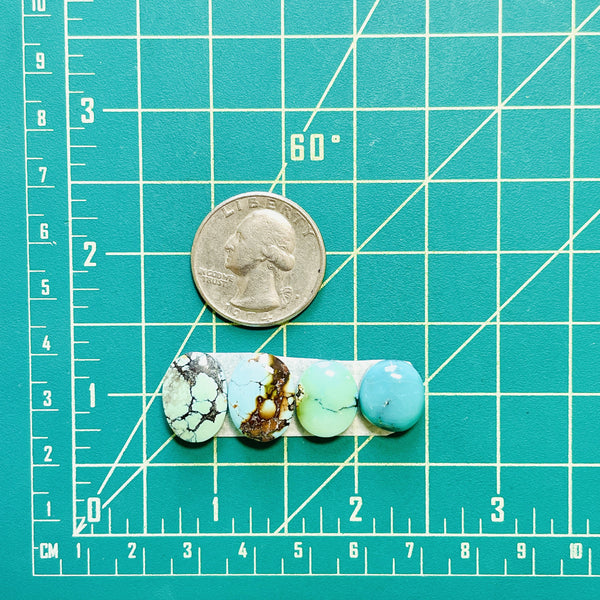 Small Mixed Mixed Mixed Turquoise, Set of 4 Dimensions