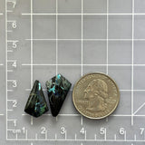 Small Ocean Blue Shield Blue Moon Turquoise, Set of 2 Dimensions