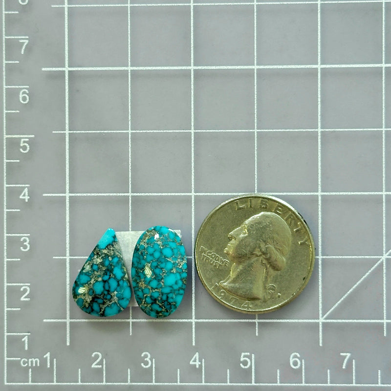 Medium Ocean Blue Mixed Yungai Turquoise, Set of 2 Dimensions