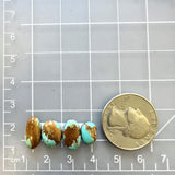 Small Sky Blue Mixed Royston Turquoise, Set of 4 Dimensions