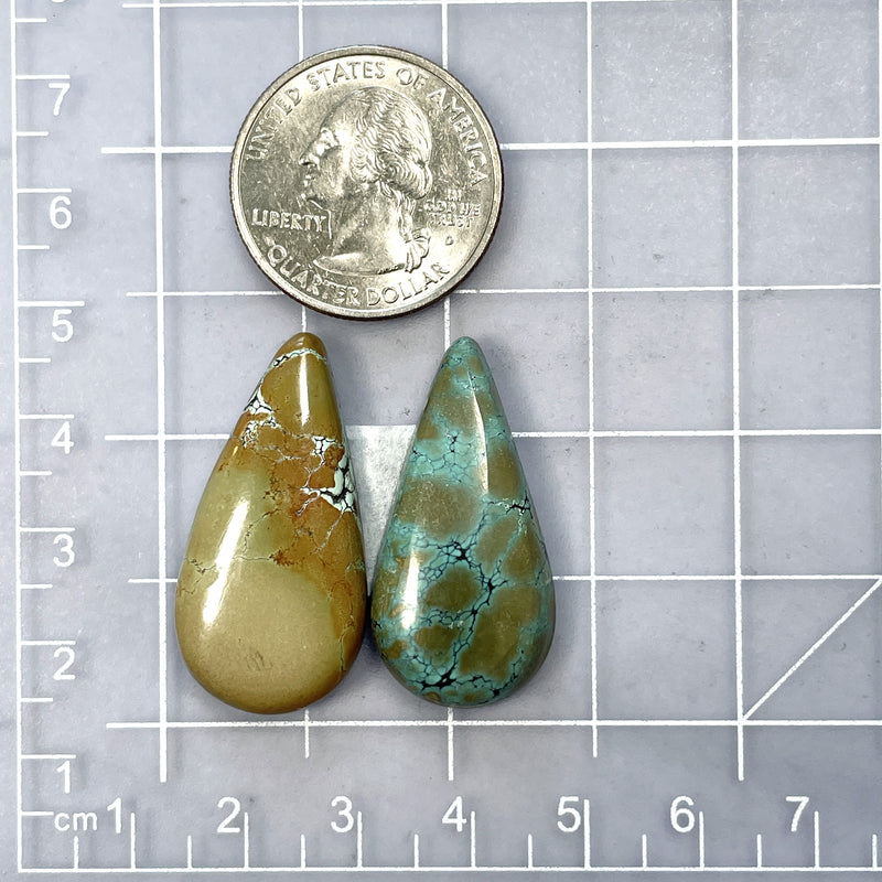 Large Mixed Teardrop Mixed Turquoise, Set of 2 Dimensions