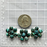 Small Ocean Blue Round Yungai Turquoise, Set of 21 Dimensions