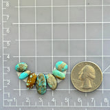 Small Mixed Mixed Number 8 Turquoise, Set of 7 Dimensions