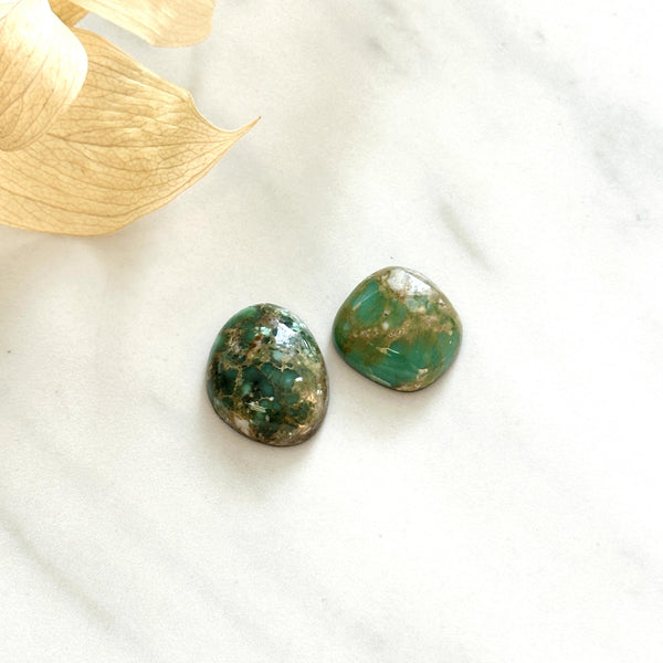 Medium Sea Green Freeform Broken Arrow Variscite, Set of 2 Background