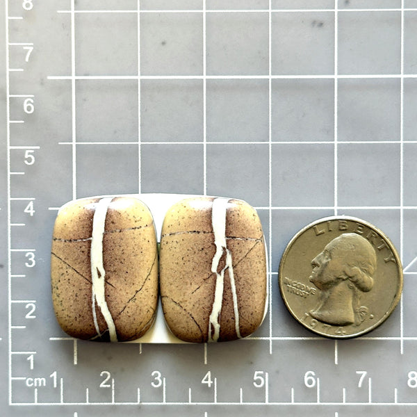 Medium Red Freeform White Buffalo Dolomite, Set of 2 Dimensions