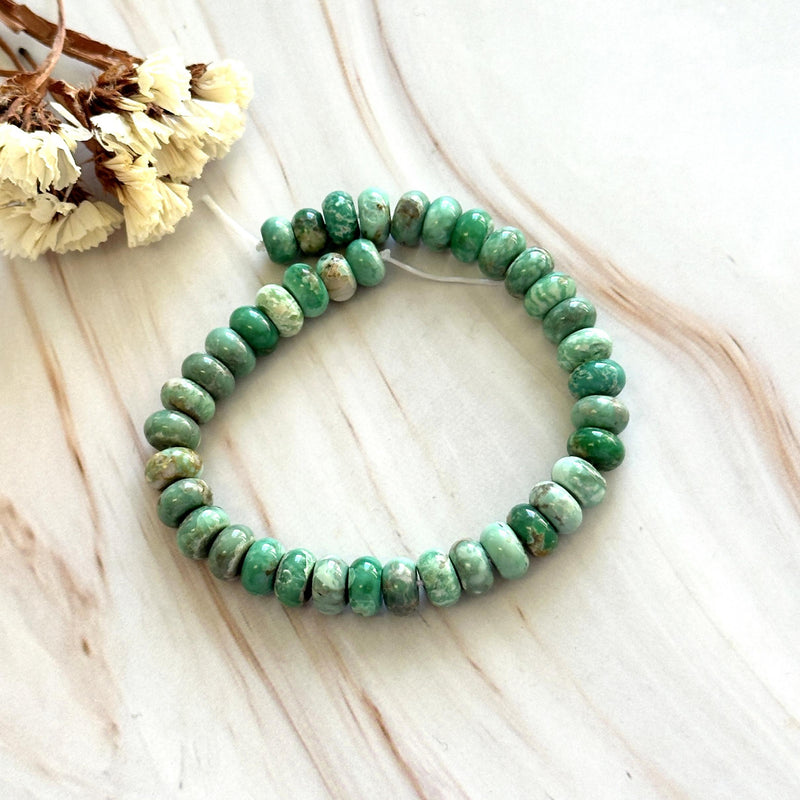Sea Green Lucid Variscite Nugget Beads Background