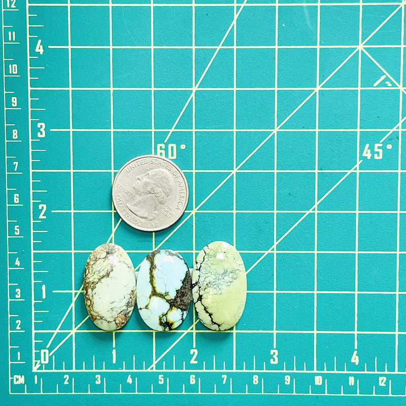 Large Mixed Mixed Mixed Turquoise, Set of 3 Dimensions