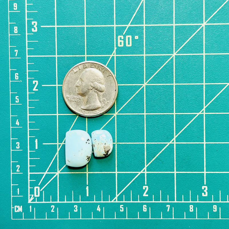 Small Sky Blue Half Moon Carico Lake Turquoise, Set of 2 Dimensions