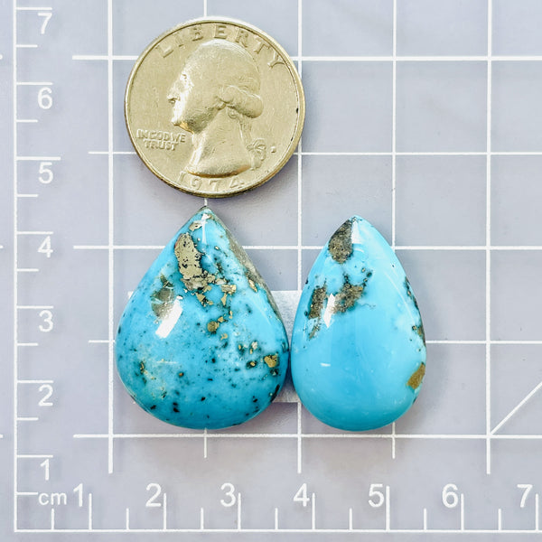 Large Sky Blue Teardrop Ithaca Peak Turquoise, Set of 2 Dimensions