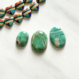 Medium Sea Green Oval Crescent Lake Variscite, Set of 3 Background
