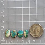 Small Deep Blue Oval Royston Turquoise, Set of 4 Dimensions