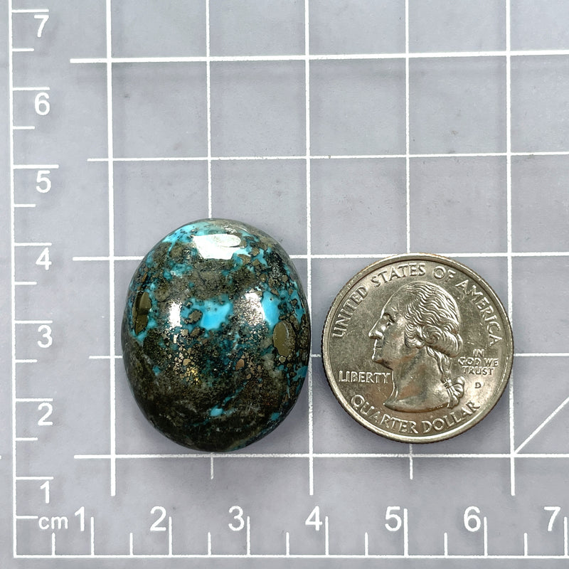 Large Ocean Blue Oval Ithaca Peak Turquoise Dimensions