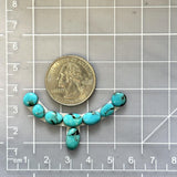Small Sky Blue Mixed Yungai Turquoise, Set of 8 Dimensions