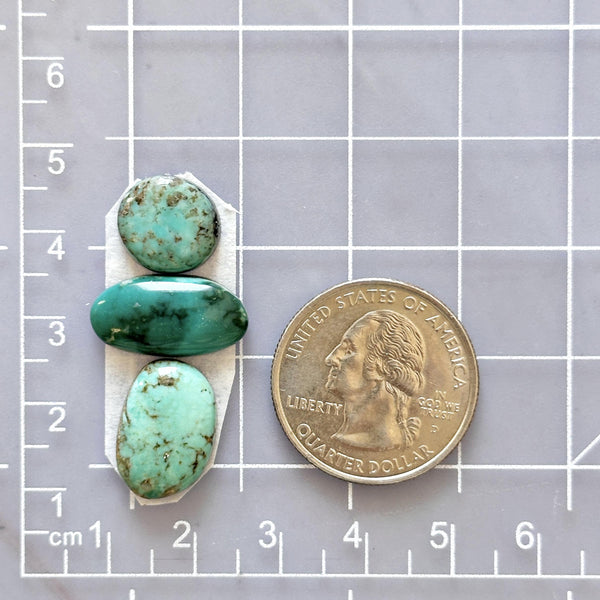Small Mixed Mixed Mixed Turquoise, Set of 3 Dimensions