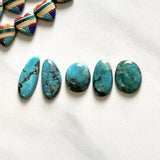 Small Ocean Blue Mixed Sonora Turquoise, Set of 5 Background