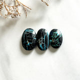 Medium Ocean Blue Oval Blue Moon Turquoise, Set of 3 Background