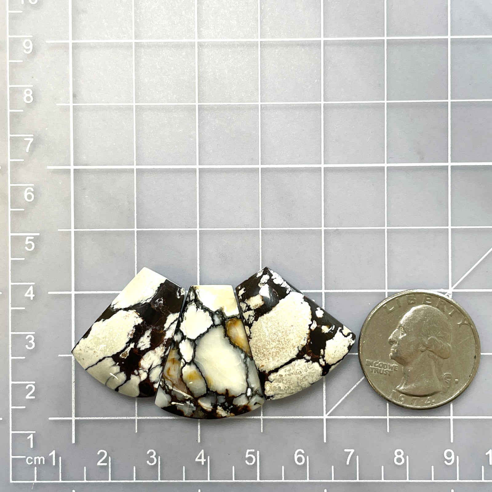 Large Earth Brown Petal Purple Lavender Variscite, Set of 3