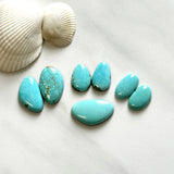 Small Sky Blue Mixed Number 8 Turquoise, Set of 7 Background