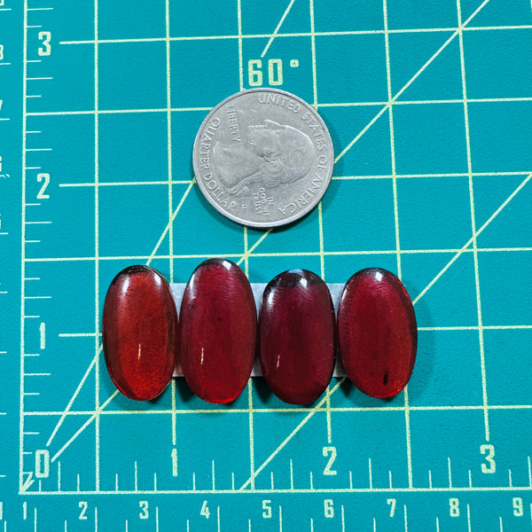 Medium Red Oval Rosarita, Set of 4 Dimensions