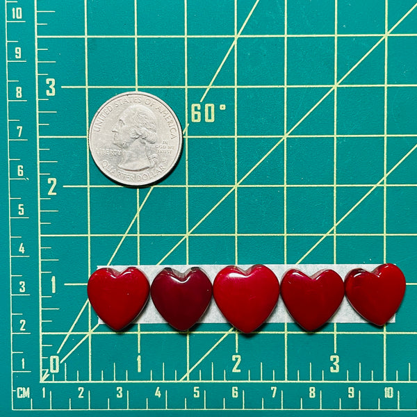 Medium Red Heart Rosarita, Set of 5 Dimensions