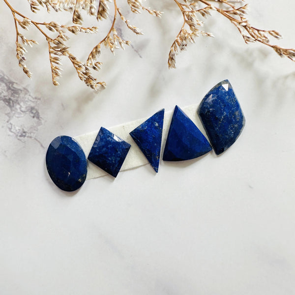 Medium Deep Blue Mixed Lapis Lazuli, Set of 5 Background