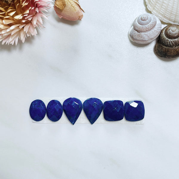 Small Deep Blue Mixed Lapis Lazuli, Set of 6 Background