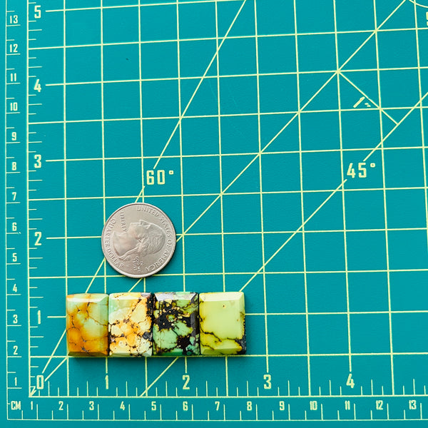 Medium Mixed Bar Mixed Turquoise, Set of 4 Dimensions