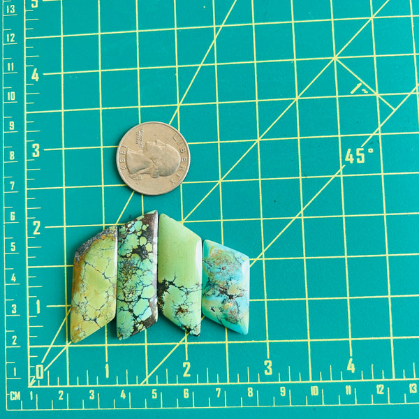 Large Mixed Freeform Wild Horse Turquoise, Set of 4 Dimensions